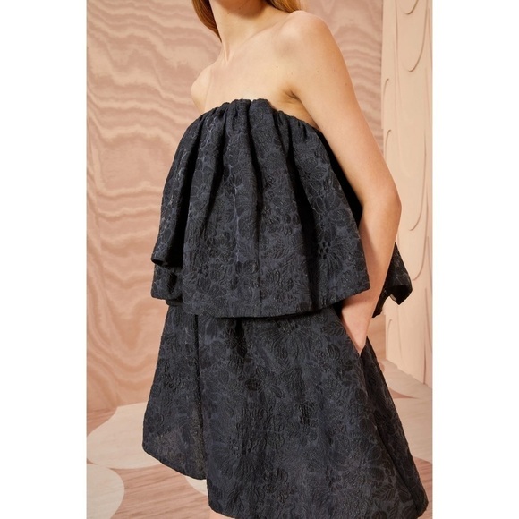 NWT Ulla Johnson Mini Silk-Blend Strapless Black Oui Dress - Picture 3 of 8